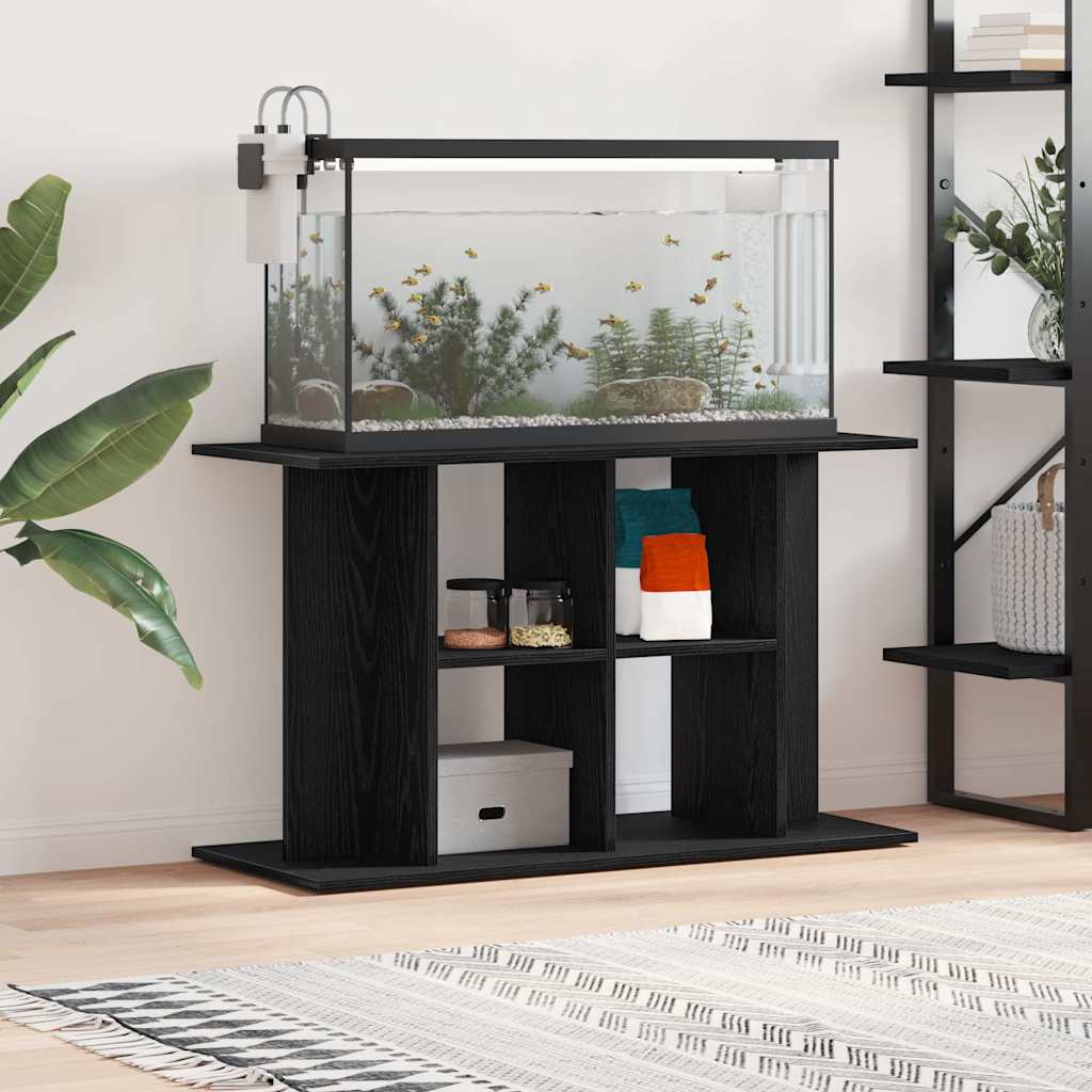 akvariestativ sort egetræ 100x40x60 cm konstrueret træ billede