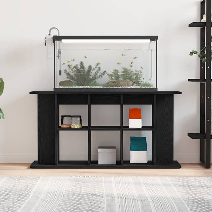akvariestativ sort egetræ 120x40x60 cm konstrueret træ