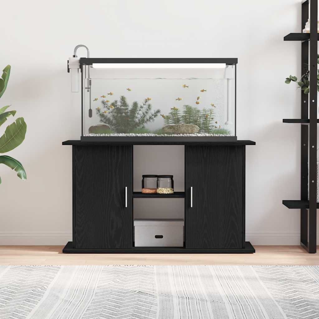 akvariestativ sort egetræ 101x41x58 cm konstrueret træ