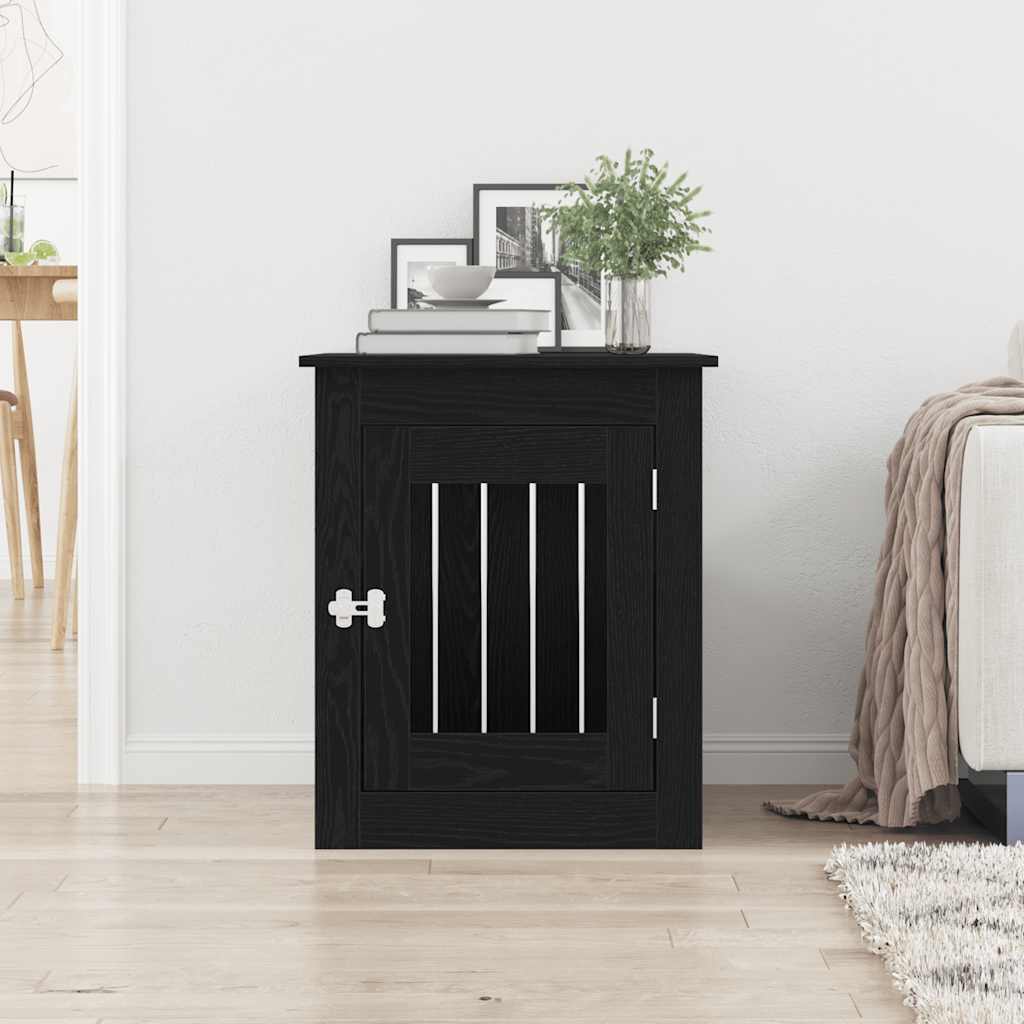 hundeburmøbler sort egetræ 55x75x65 cm konstrueret træ