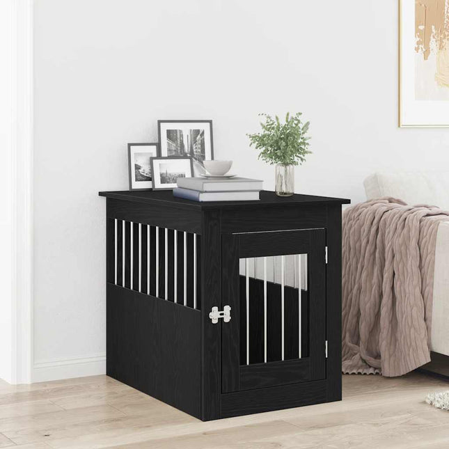hundeburmøbler sort egetræ 55x75x65 cm konstrueret træ