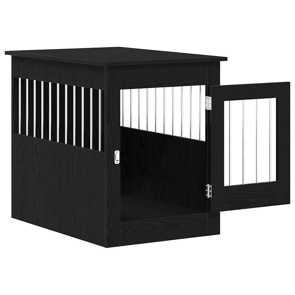 hundeburmøbler sort egetræ 55x80x68 cm konstrueret træ