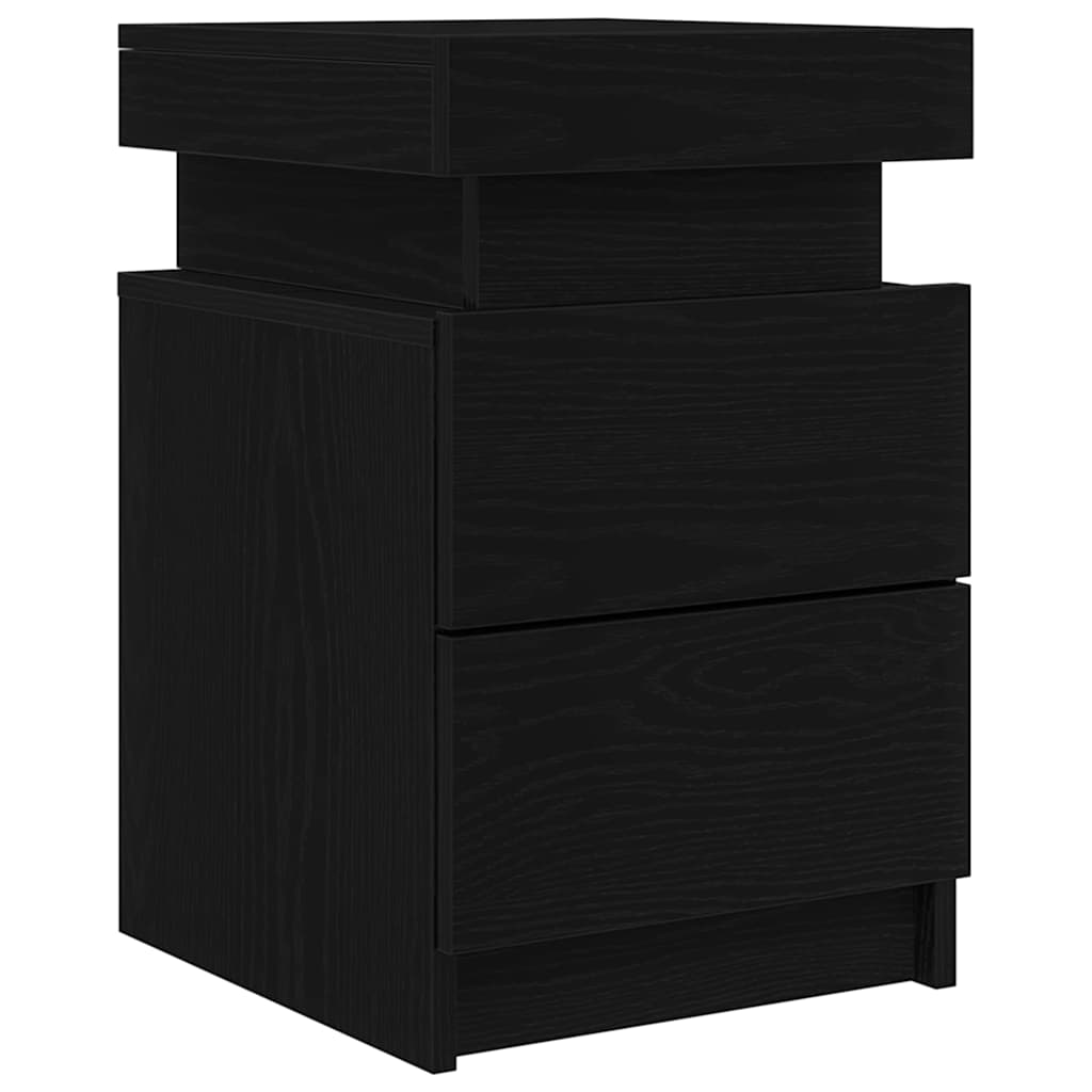 Natskab med skuffe Sort eg 35 x 39 x 55 cm Konstrueret træ