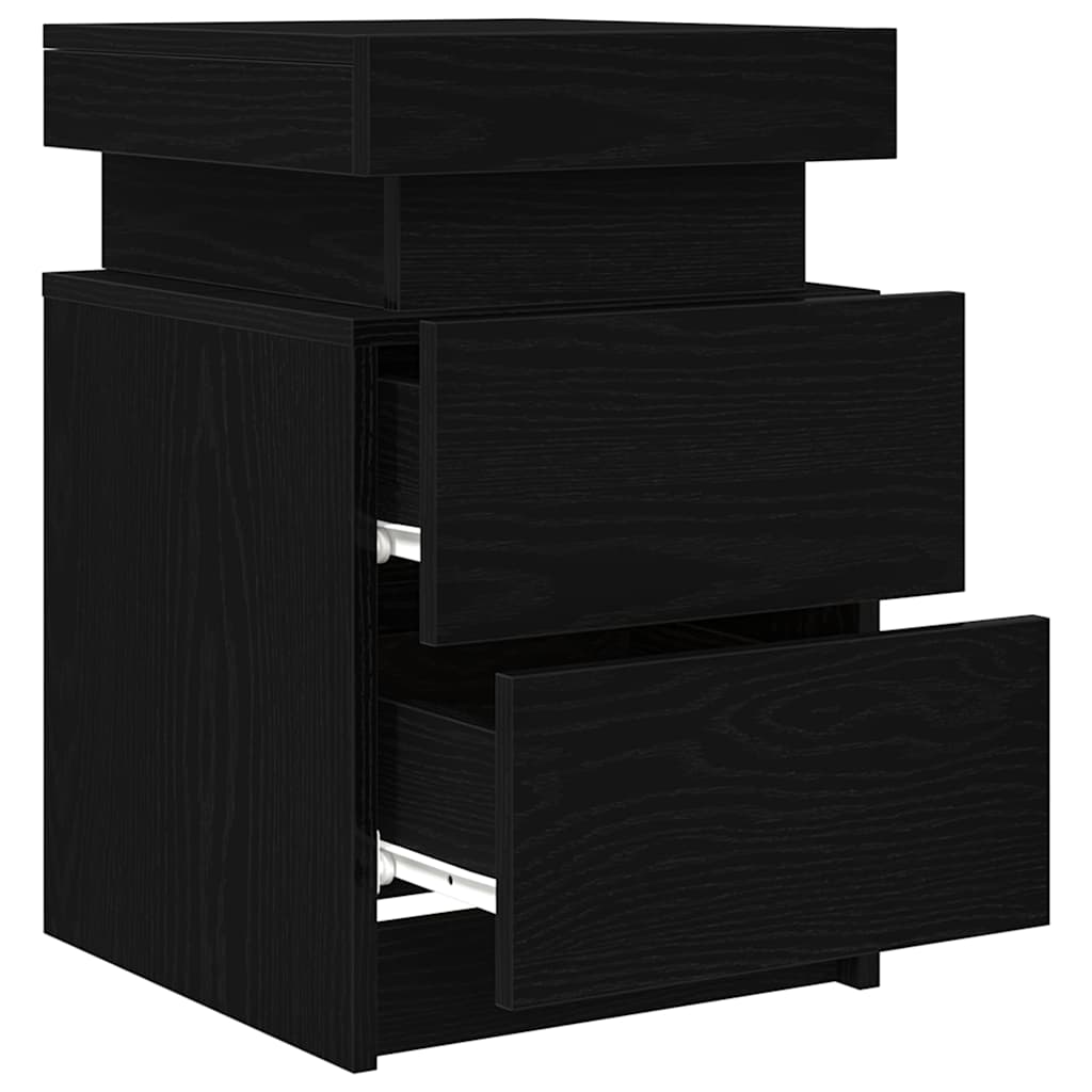 Natskab med skuffe Sort eg 35 x 39 x 55 cm Konstrueret træ