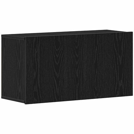 TV-skab sort egetræ 80x30x41 cm konstrueret træ