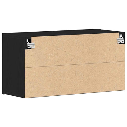 TV-skab sort egetræ 80x30x41 cm konstrueret træ