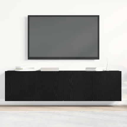 TV-skabe 2 stk. sort eg 160x30x41 cm konstrueret træ