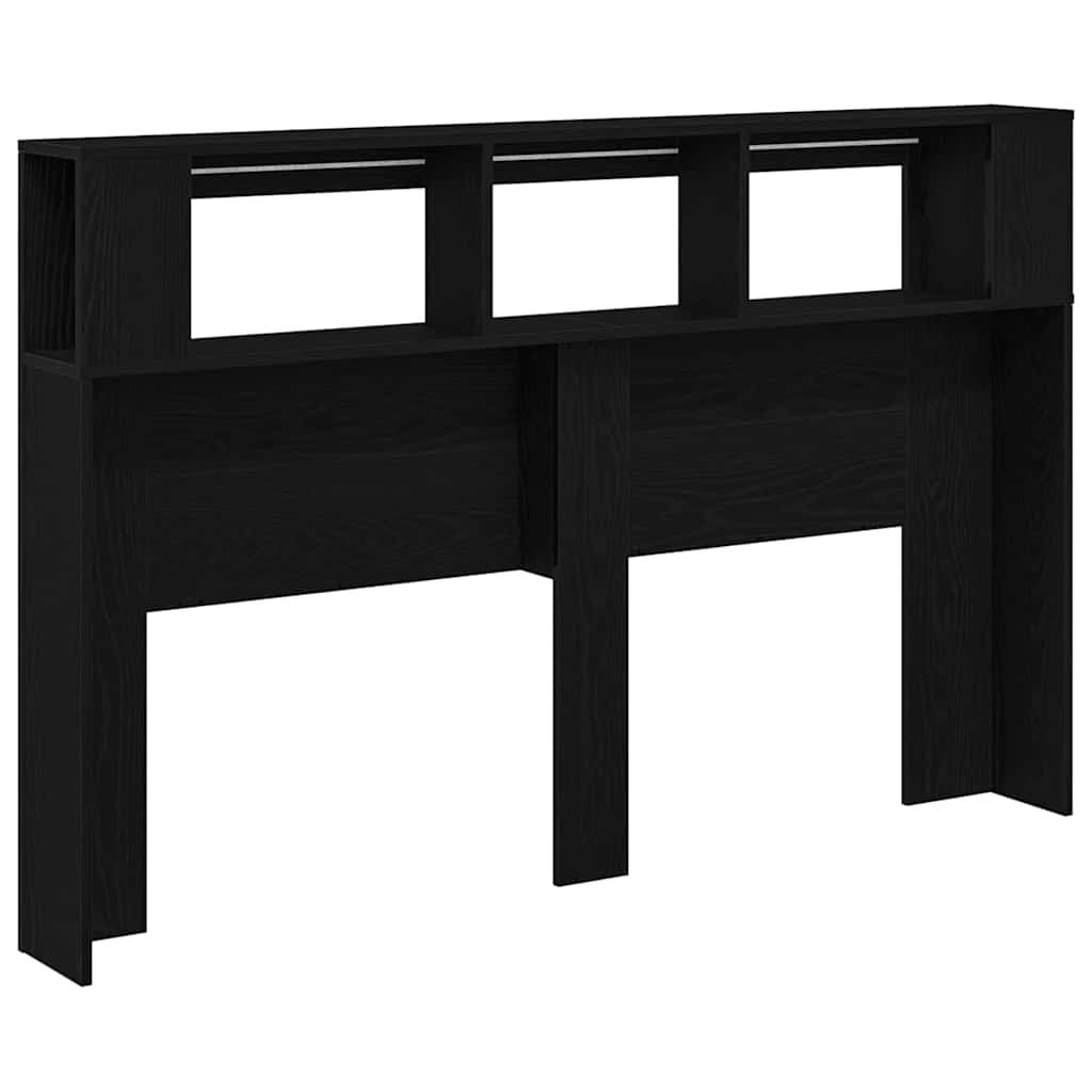 LED sengegavl Sort eg 160 x 18,5 x 103,5 cm Konstrueret træ