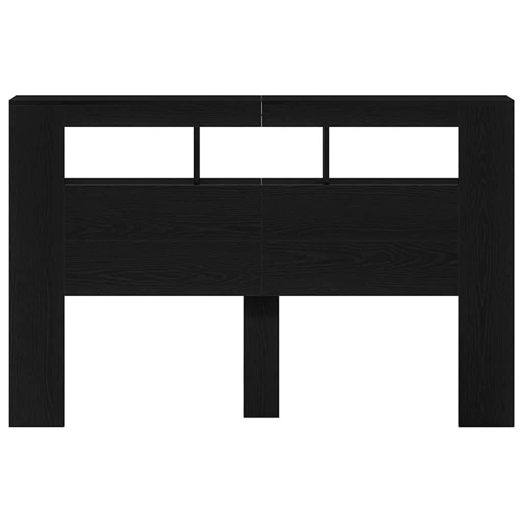 LED sengegavl Sort eg 160 x 18,5 x 103,5 cm Konstrueret træ