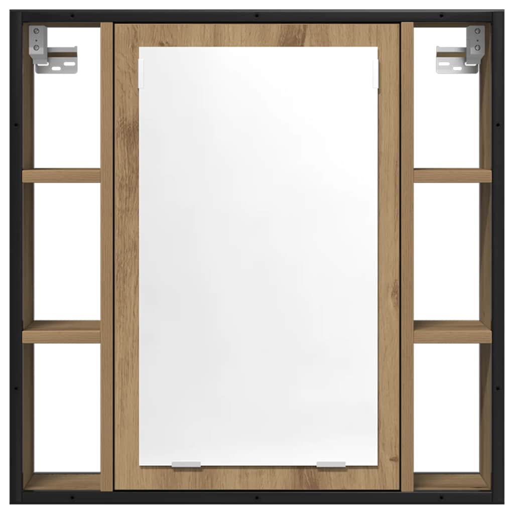 badeværelsesskab + spejl 60x16x60 cm konstrueret træ kunsteg