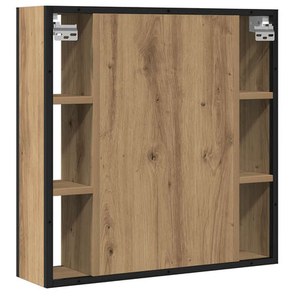 badeværelsesskab + spejl 60x16x60 cm konstrueret træ kunsteg