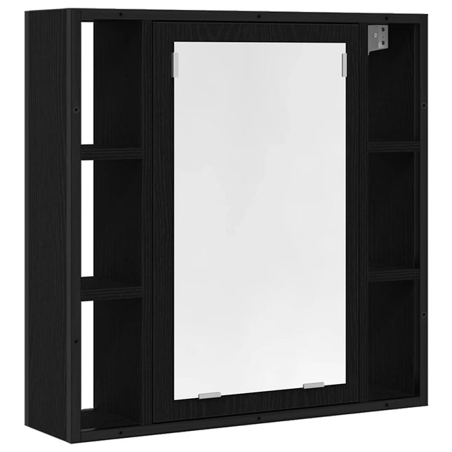 spejlskab til badeværelset sort egetræ 60x16x60 cm konstrueret træ