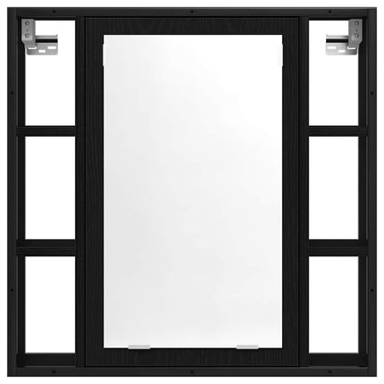 spejlskab til badeværelset sort egetræ 60x16x60 cm konstrueret træ