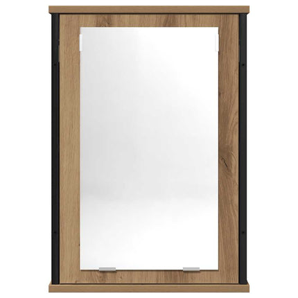 badeværelsesskab med spejl 42x12x60 cm konstrueret træ kunsteg