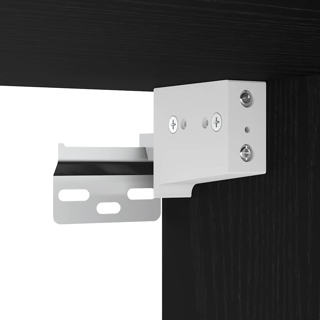 badeværelsesskab med spejl 42x12x60 cm konstrueret træ sort eg