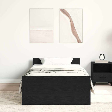sengeramme 90x200 cm uden madras konstrueret træ sort eg