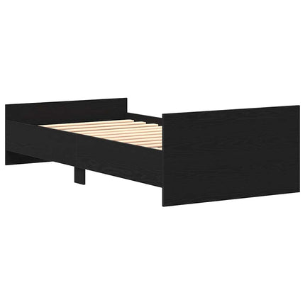 sengeramme 90x200 cm uden madras konstrueret træ sort eg