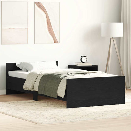 sengeramme 90x200 cm uden madras konstrueret træ sort eg