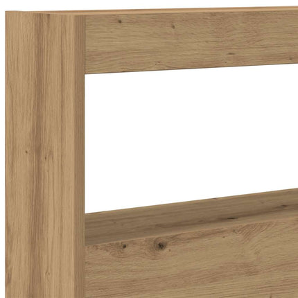 sengegavl med opbevaring og LED-lys 180x17x102 cm kunsteg