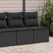 sofasæt til haven 2 dele med hynder polyrattan akacietræ sort