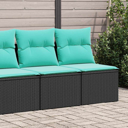 sofasæt til haven 2 dele med hynder polyrattan akacietræ sort