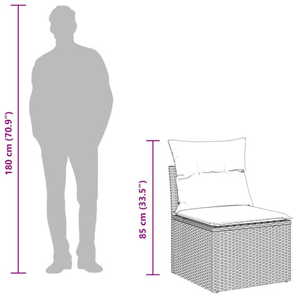 sofasæt til haven 2 dele med hynder polyrattan akacietræ beige