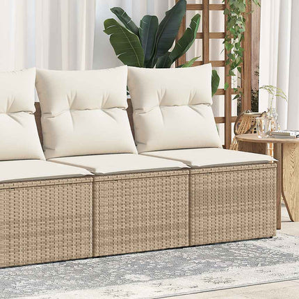 sofasæt til haven 2 dele med hynder polyrattan akacietræ beige