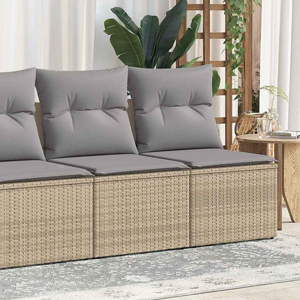 sofasæt til haven 2 dele med hynder polyrattan akacietræ beige