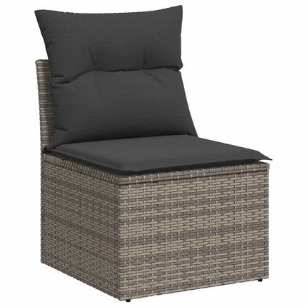 sofasæt til haven 2 dele med hynder polyrattan akacietræ grå