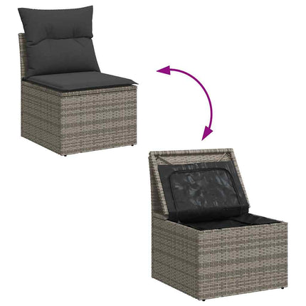 sofasæt til haven 2 dele med hynder polyrattan akacietræ grå