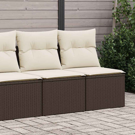 sofasæt til haven 2 dele med hynder polyrattan akacietræ brun