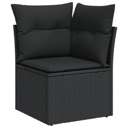 sofasæt til haven 4 dele med hynder polyrattan sort
