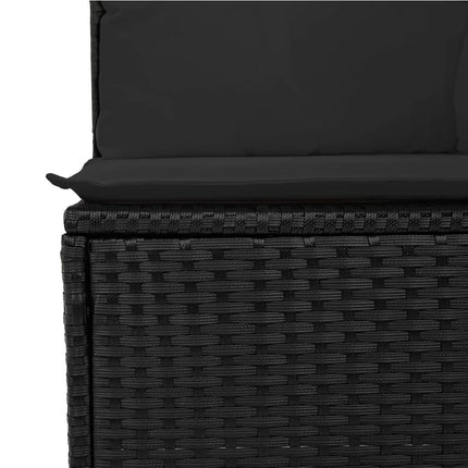 sofasæt til haven 4 dele med hynder polyrattan sort