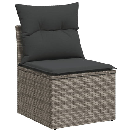 sofasæt til haven 4 dele med hynder polyrattan grå