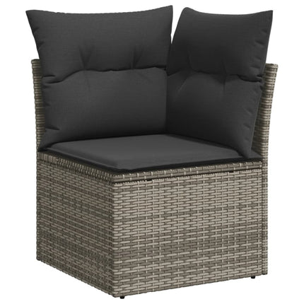 sofasæt til haven 4 dele med hynder polyrattan grå
