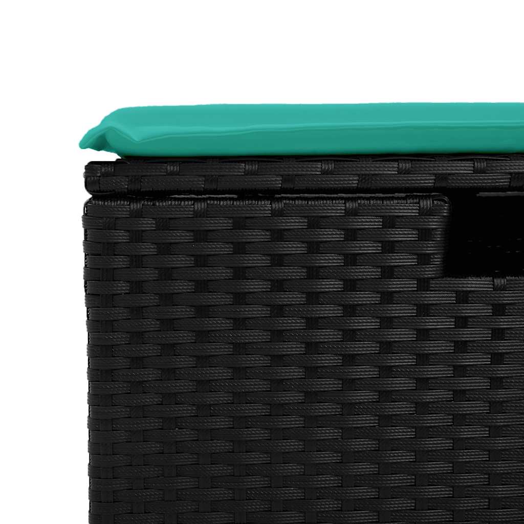 sofasæt til haven 7 dele med hynder polyrattan sort