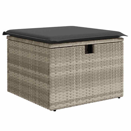 sofasæt til haven 7 dele med hynder polyrattan lysegrå