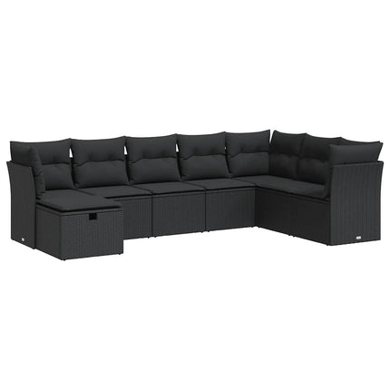 sofasæt til haven 8 dele med hynder polyrattan sort
