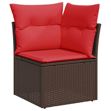 sofasæt til haven 8 dele med hynder polyrattan brun