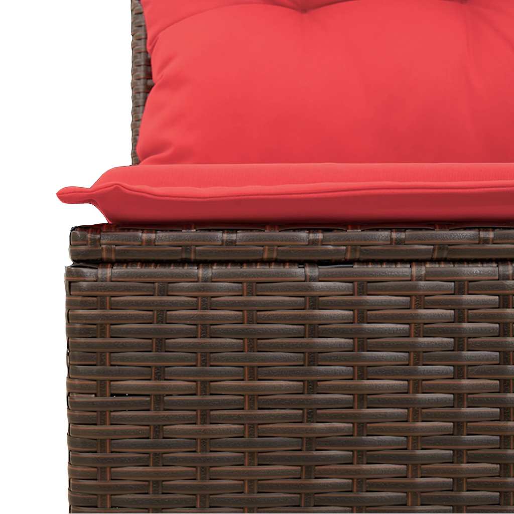 sofasæt til haven 4 dele med hynder polyrattan brun