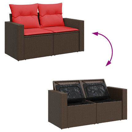 sofasæt til haven 8 dele med hynder polyrattan brun