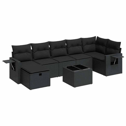 sofasæt til haven 8 dele med hynder polyrattan sort
