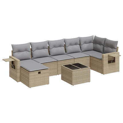 sofasæt til haven 8 dele med hynder polyrattan beige