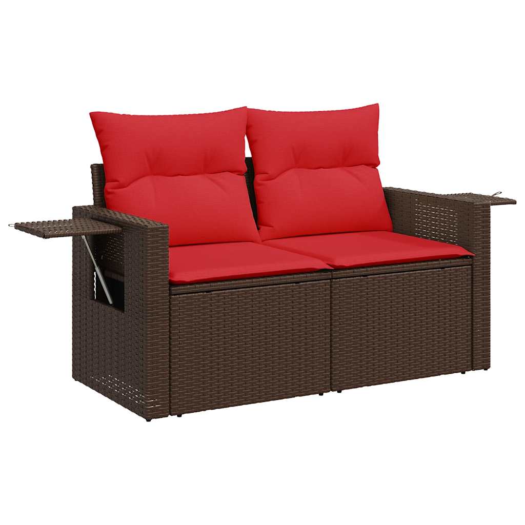 sofasæt til haven 8 dele med hynder polyrattan brun