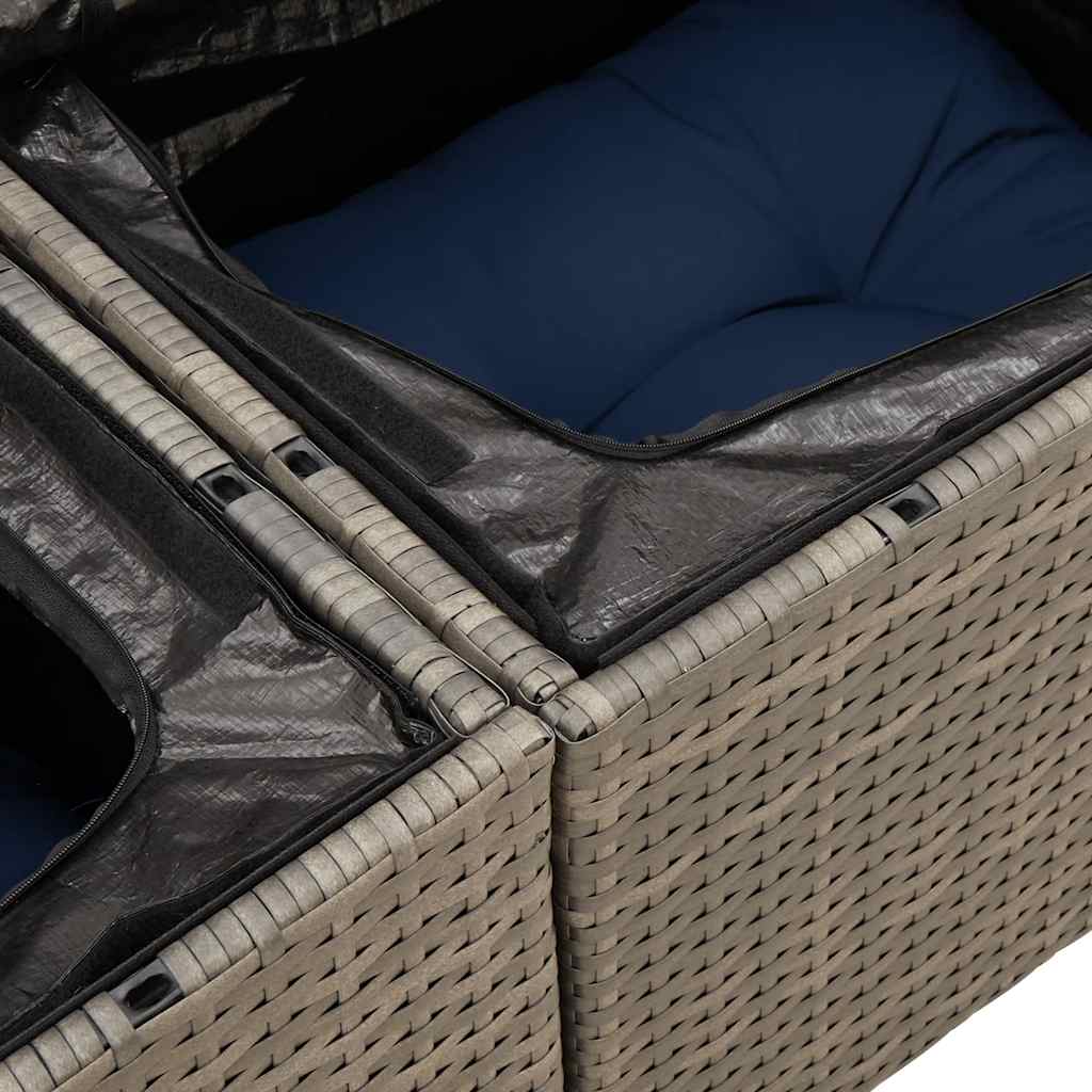 sofasæt til haven 4 dele med hynder polyrattan grå
