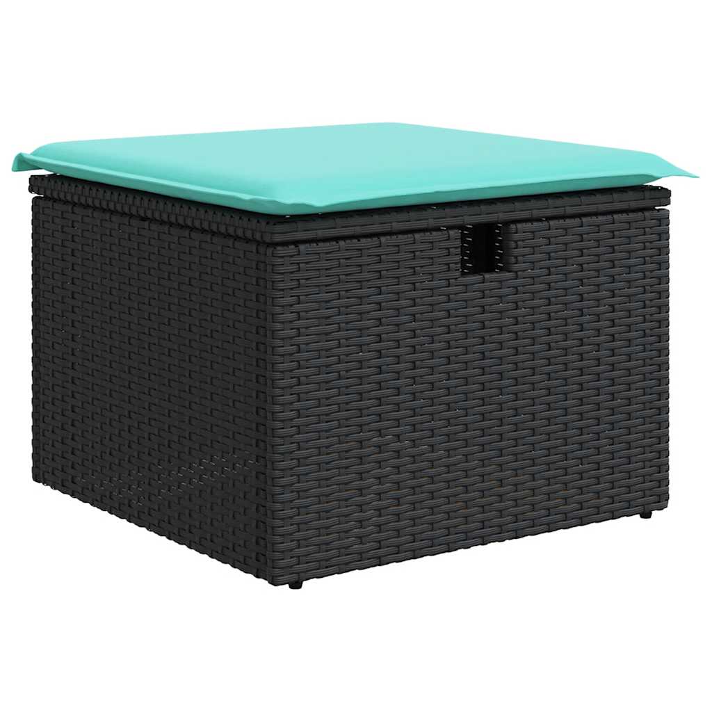 sofasæt til haven 5 dele med hynder polyrattan sort
