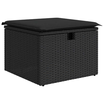 sofasæt til haven 8 dele med hynder polyrattan sort