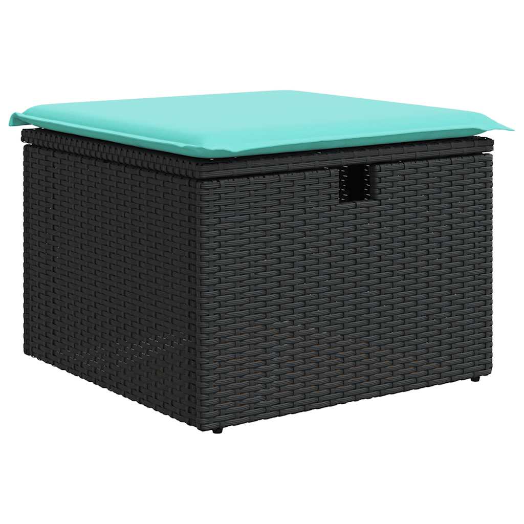 sofasæt til haven 4 dele med hynder polyrattan sort