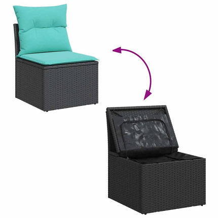 sofasæt til haven 5 dele med hynder polyrattan sort