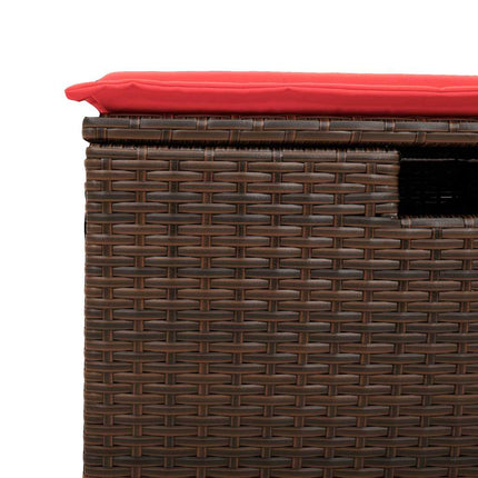 sofasæt til haven 6 dele med hynder polyrattan brun